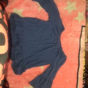 Blue Ruffle Blouse